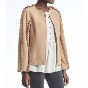 Banana Republic Olivia Palermo Camel XL Blazer with sleeve ruffles
